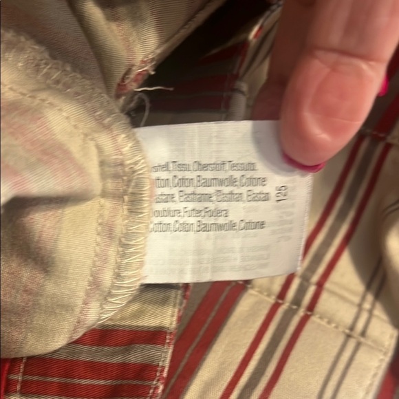 Esprit Tan/Red Wide Leg Pants Sz 7/8 EUC - Picture 6 of 8